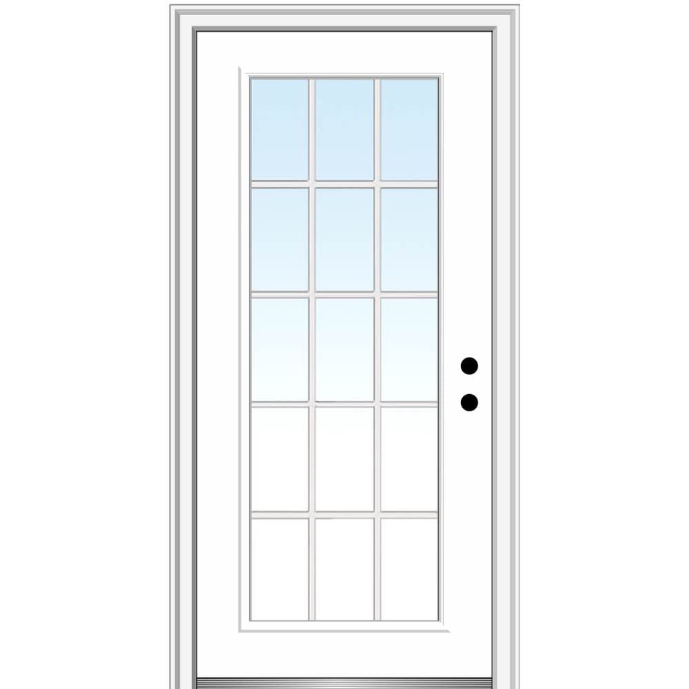 Steel Primed Left-Hand Inswing Full Lite Single Prehung Front Door 36" x 80" F69906