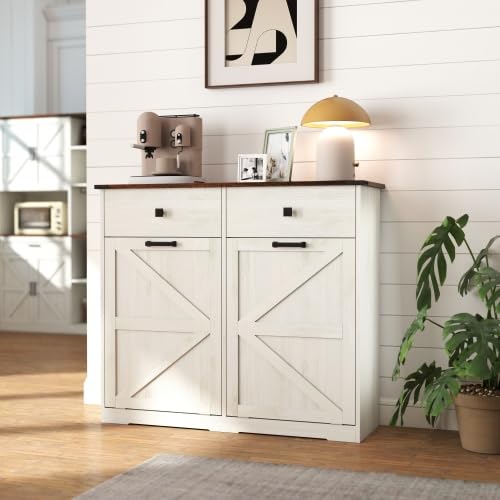 Tilt Out Trash Can Cabinet with Drawer Q7977