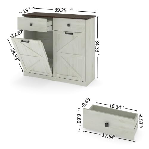 Tilt Out Trash Can Cabinet with Drawer Q7977