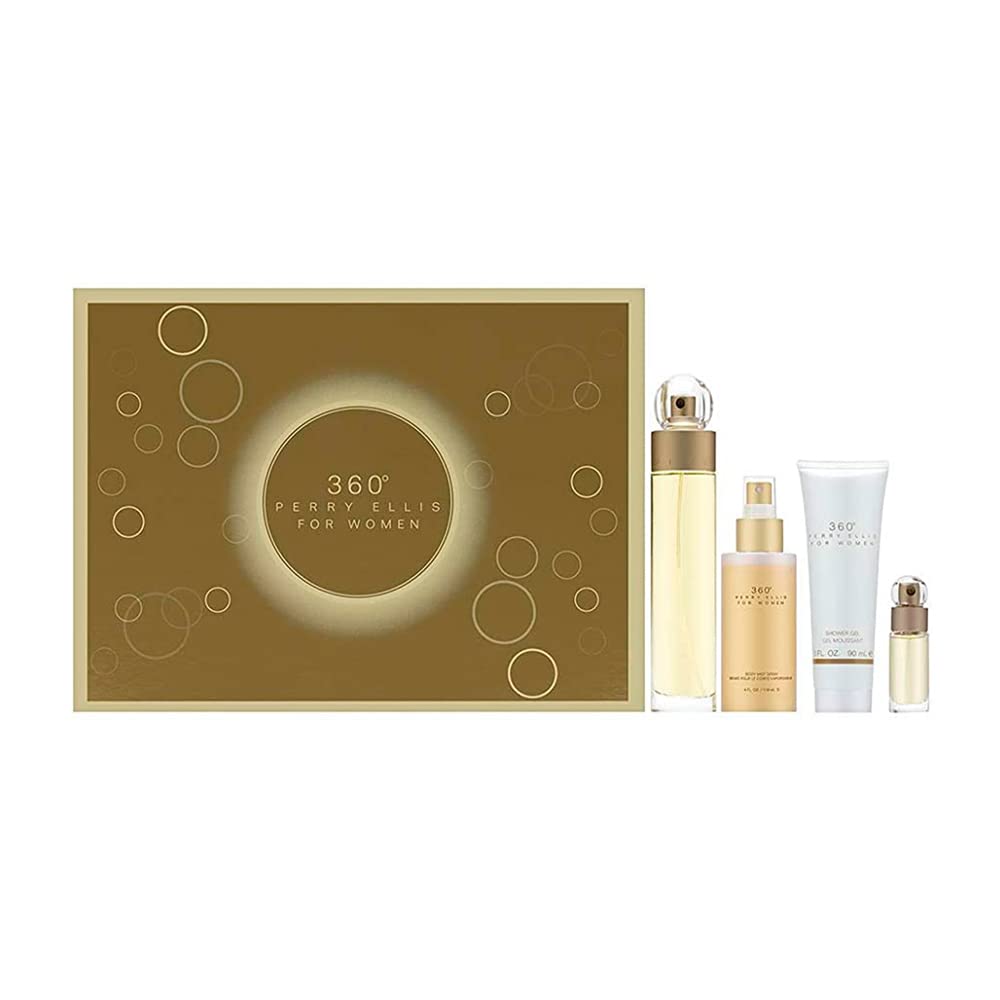 3.4oz EDT Spray 4oz Body Mist Spray 3oz Shower Gel 0.25oz EDT Spray 4 Pc Gift Set E571