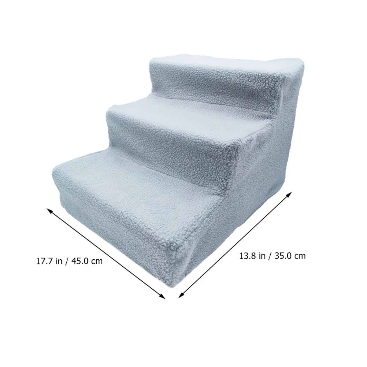 Gray Plush Non-Slip Pet Stairs K674