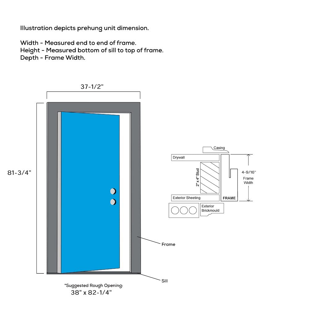 Steel Primed Left-Hand Inswing Full Lite Single Prehung Front Door 36" x 80" F69906