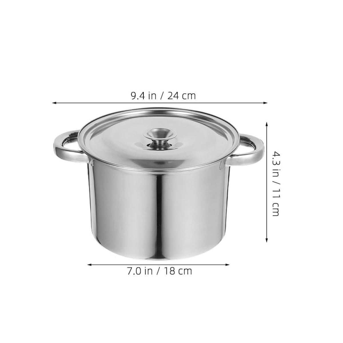 Stainless Steel Double Handle Soup Pot with Lid A375727