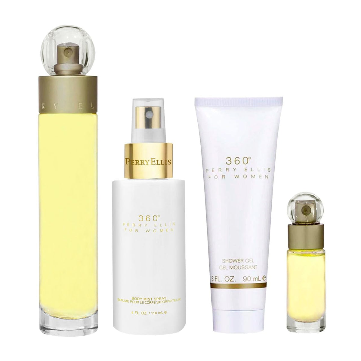 3.4oz EDT Spray 4oz Body Mist Spray 3oz Shower Gel 0.25oz EDT Spray 4 Pc Gift Set E571