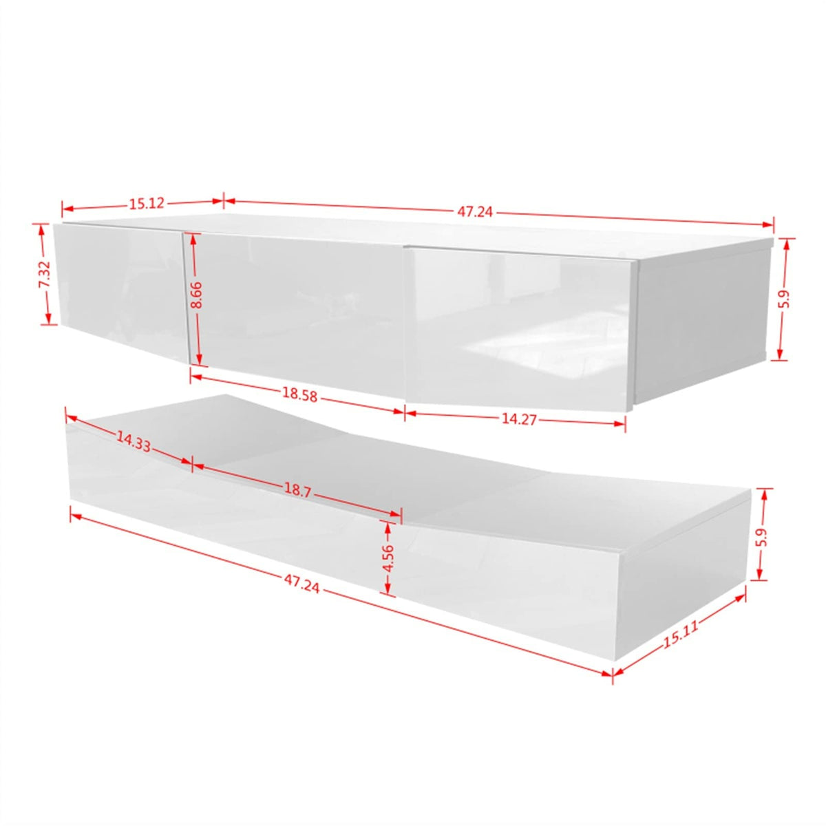 Black Floating TV Stand with 3 Drawers M49333