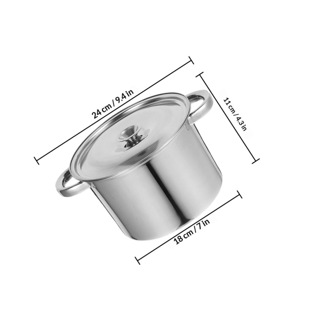 Stainless Steel Double Handle Soup Pot with Lid A375727
