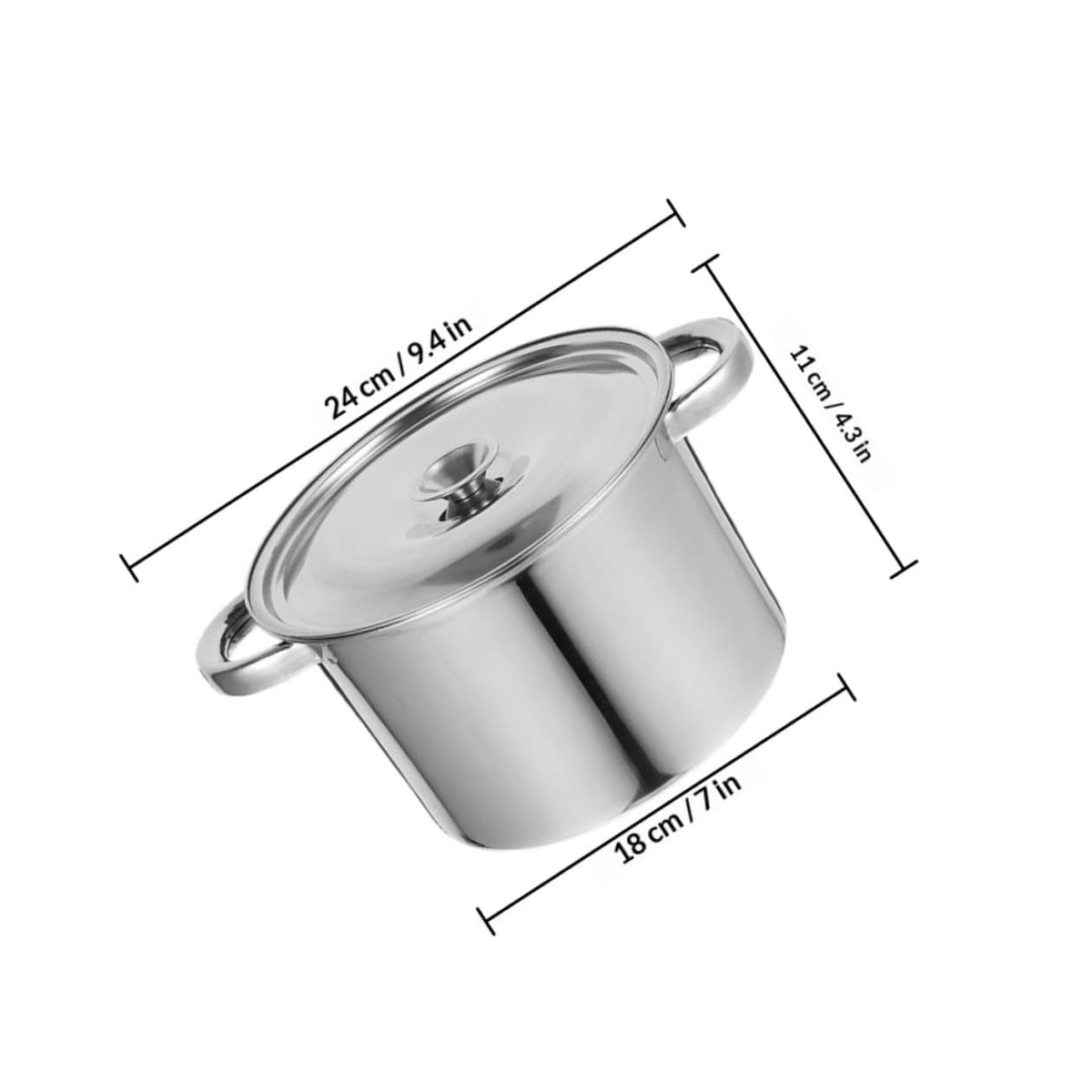 Stainless Steel Double Handle Soup Pot with Lid A375727