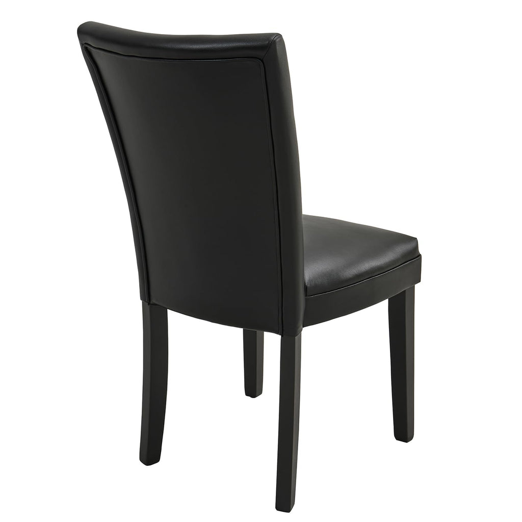 Set of 8 Black Faux Leather Upholstered Dining Chairs I680345