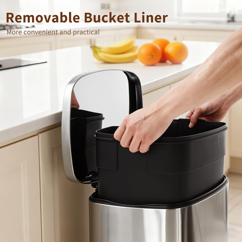 13G Steel Trash Can with Lid L72572