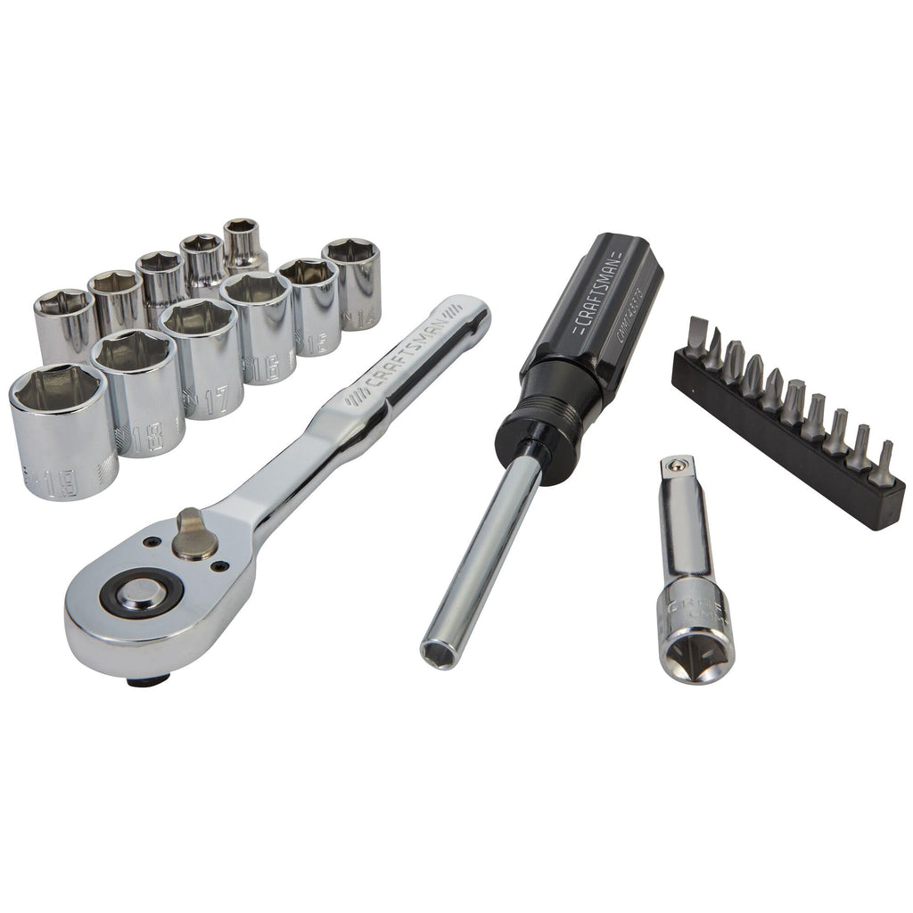 24 Piece 3/8 Inch Drive Metric Mechanics Tool Set J6830
