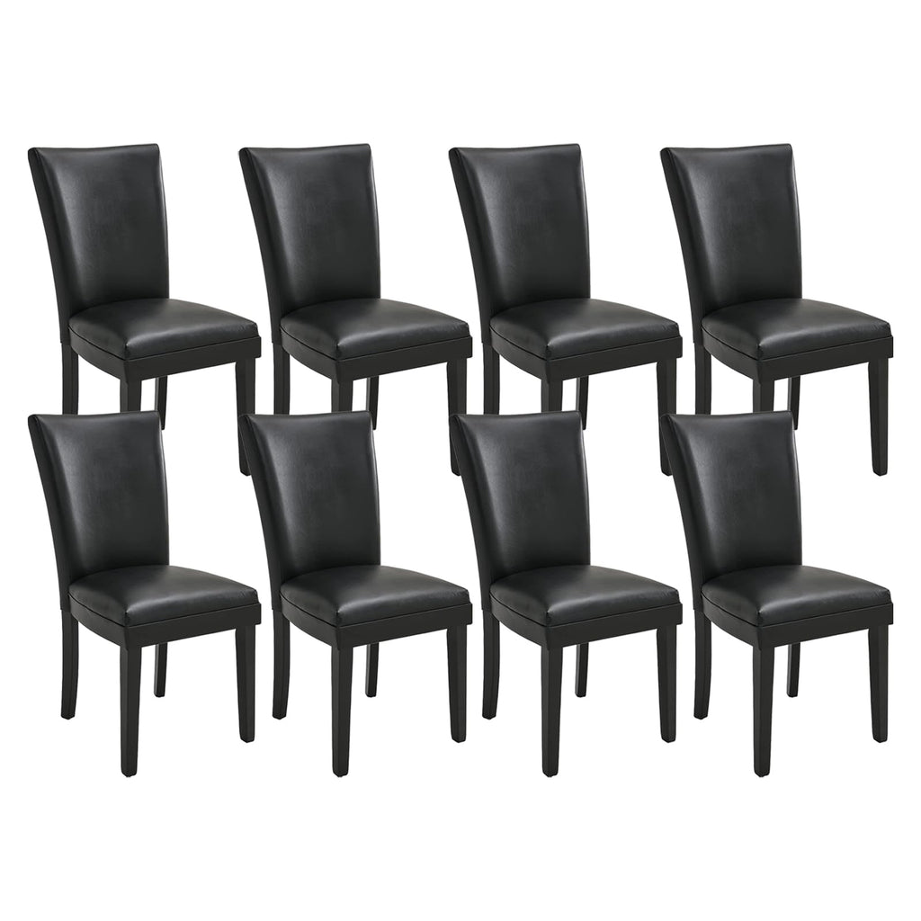 Set of 8 Black Faux Leather Upholstered Dining Chairs I680345