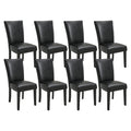Set of 8 Black Faux Leather Upholstered Dining Chairs I680345