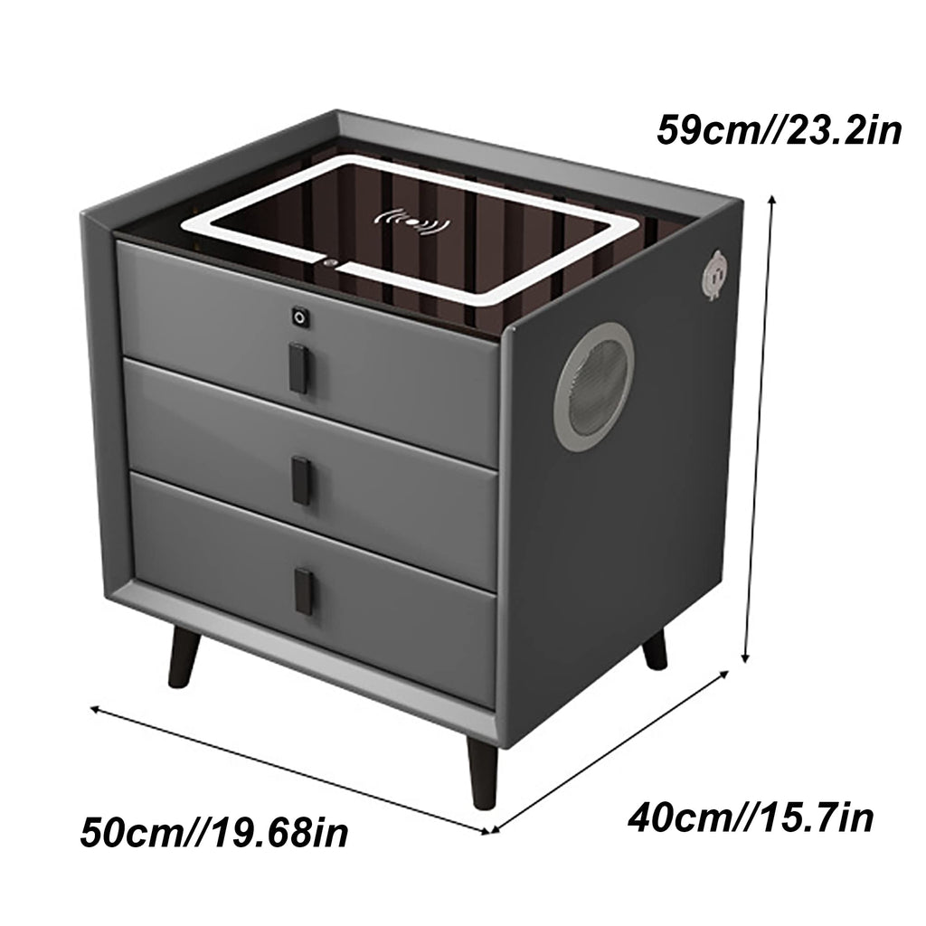 3-Color LED Nightstand with Wireless Charging Station and USB B45052