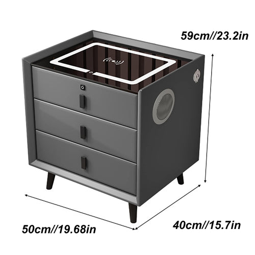 3-Color LED Nightstand with Wireless Charging Station and USB B45052