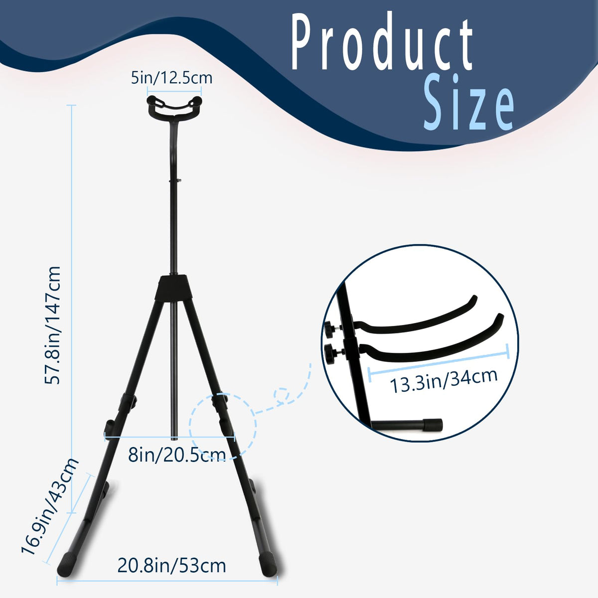 Double Bass Stand, Sturdy and Portable Upright Bass, Black W989893