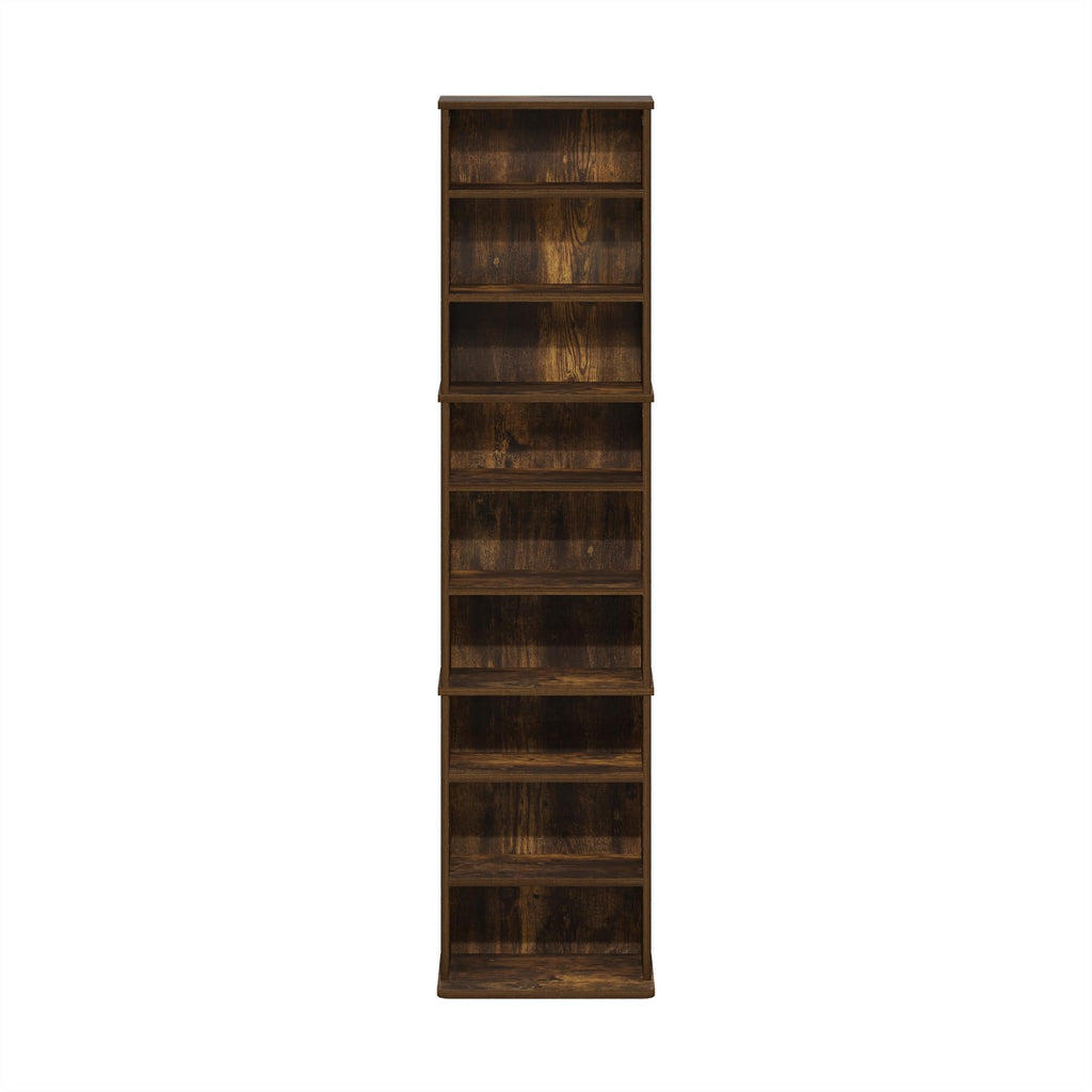 9 Shelf Amber Pine Media Shelf Y16713