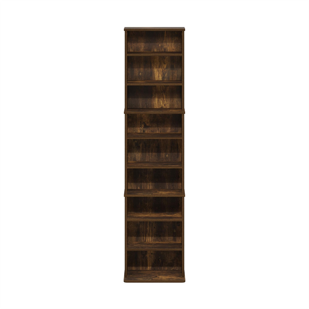 9 Shelf Amber Pine Media Shelf Y16713