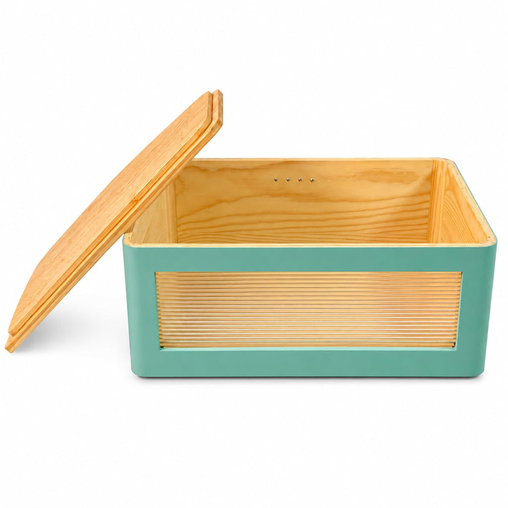Wooden Bread Box with Cutting Board E46474
