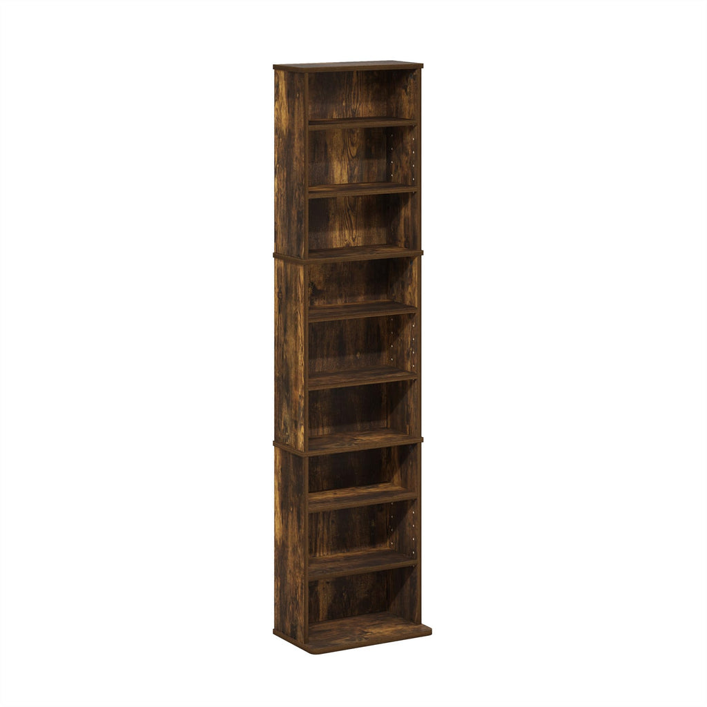 9 Shelf Amber Pine Media Shelf Y16713