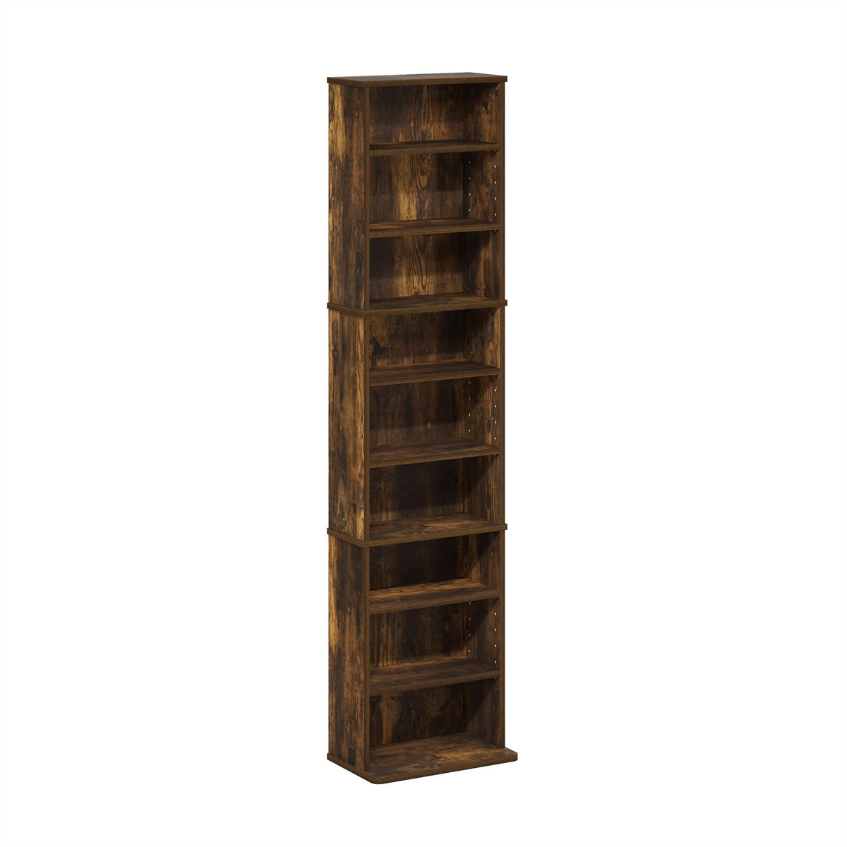 9 Shelf Amber Pine Media Shelf Y16713