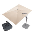 Beige 360° Rotation Patio Umbrella with Base W461195