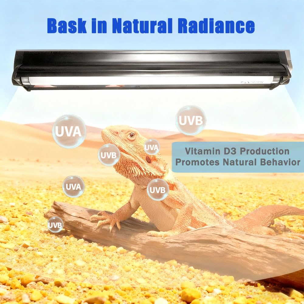 15W T8 UVB 10.0 Reptile Light Fixture Combo Kit D378