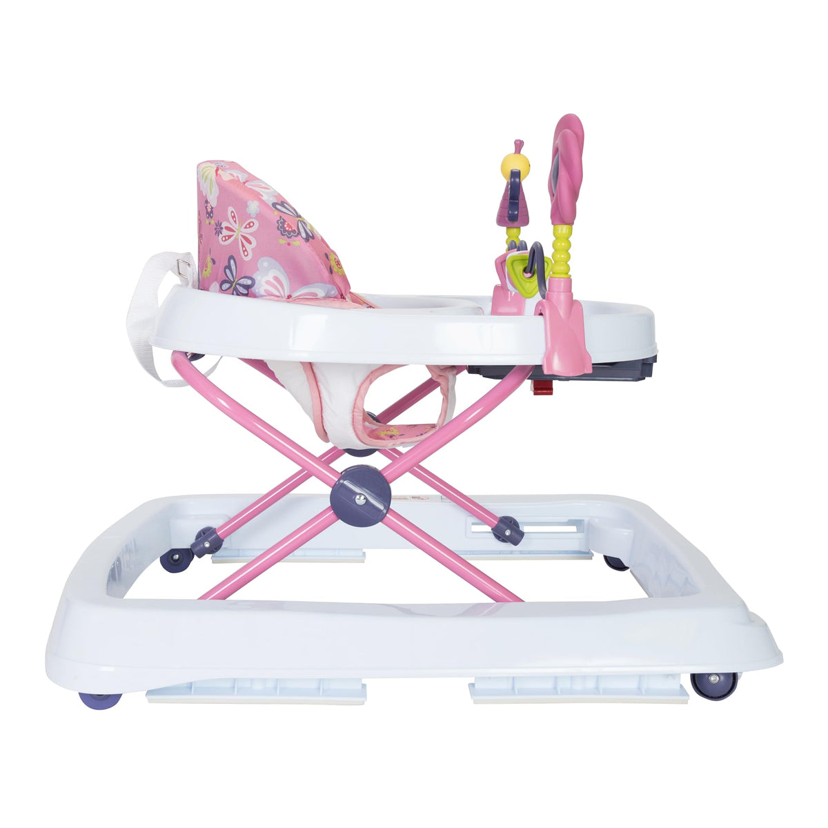 Activity Walker with Toy Bar, Front Wheels, Tray, Adjustable Height and Fold Frame M978