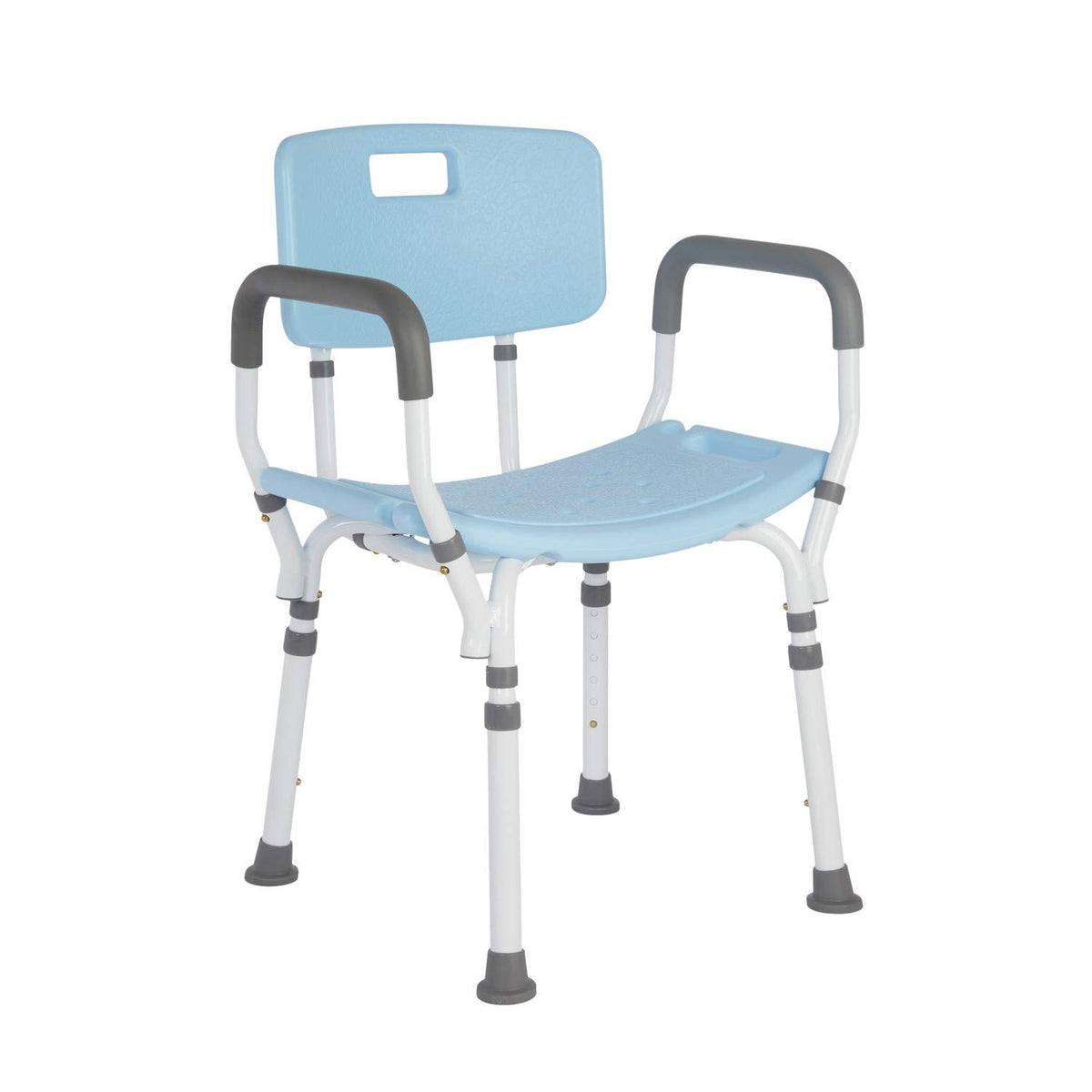 Blue Shower Chair with Back and Padded Arms M1125