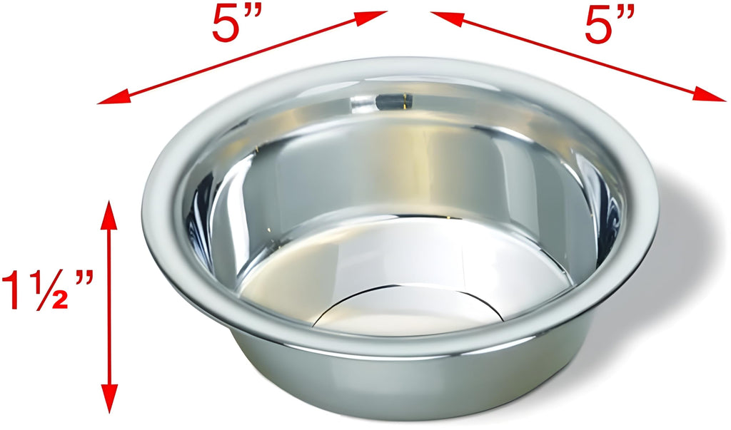 4 Pack Stainless Steel Cat & Dog Bowls, 8 oz Each P697