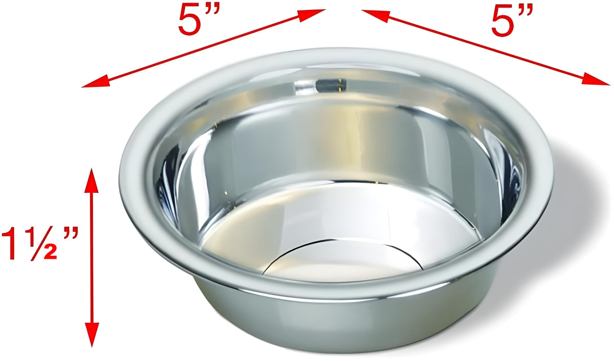 4 Pack Stainless Steel Cat & Dog Bowls, 8 oz Each P697