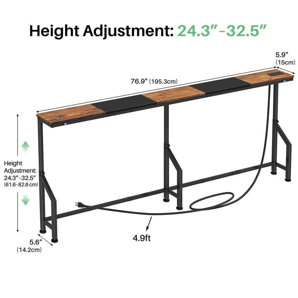 Narrow Console Table with Power Outlet U6962