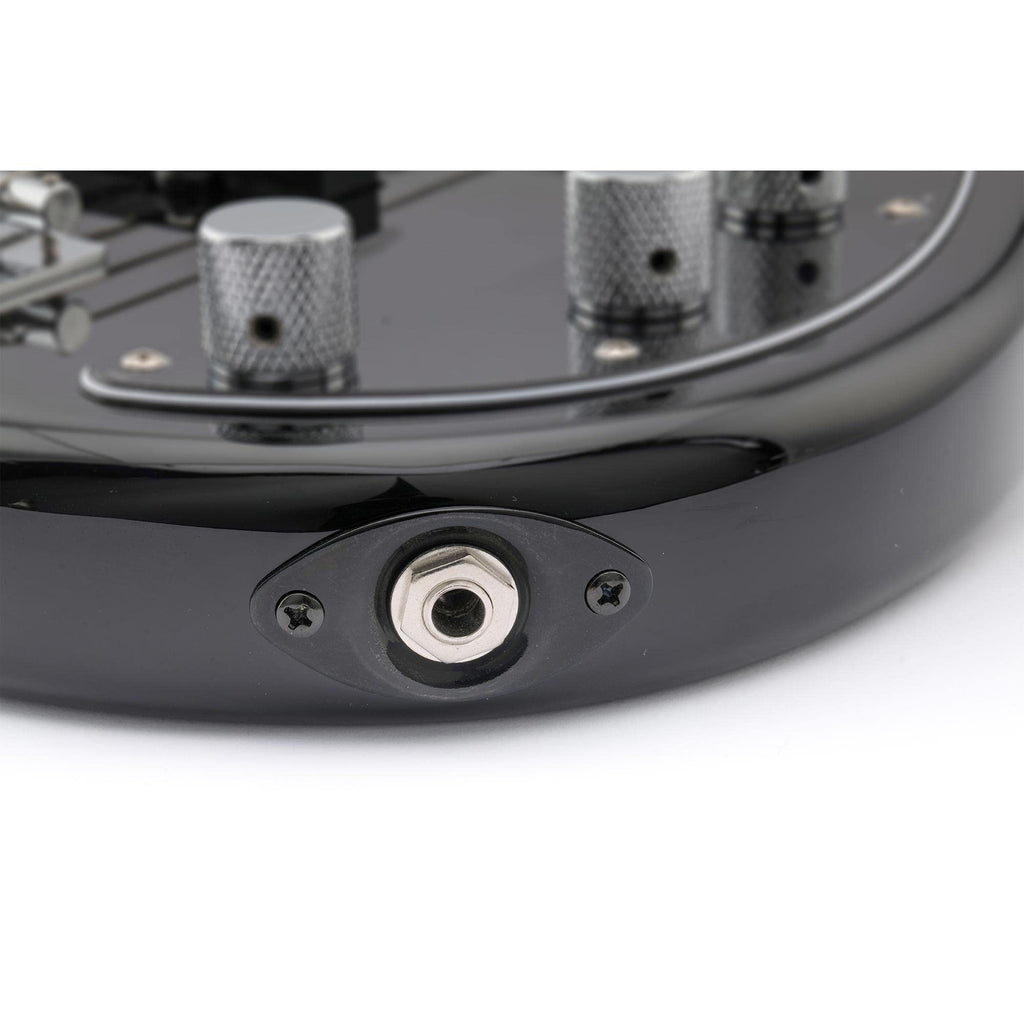 Black Curved Recessed Oval Guitar Jack Plate O683375