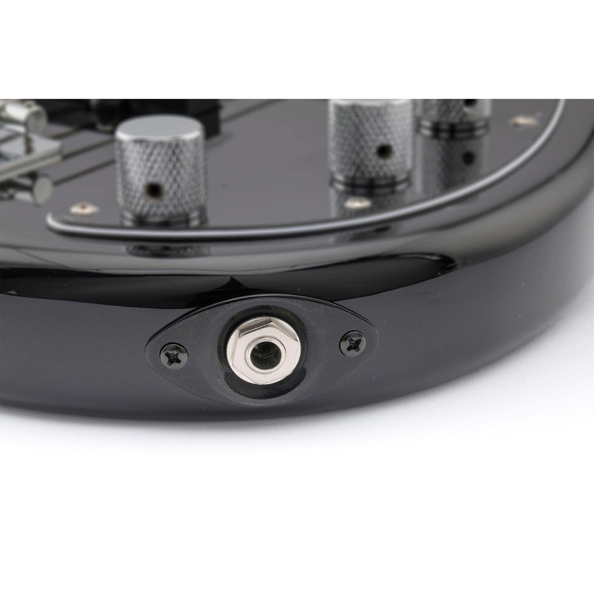 Black Curved Recessed Oval Guitar Jack Plate O683375