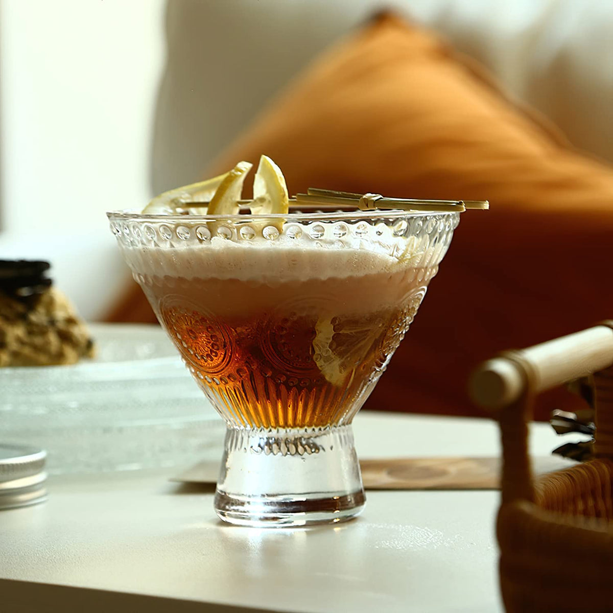 6 Pack 8 oz Stemless Martini Glasses B759