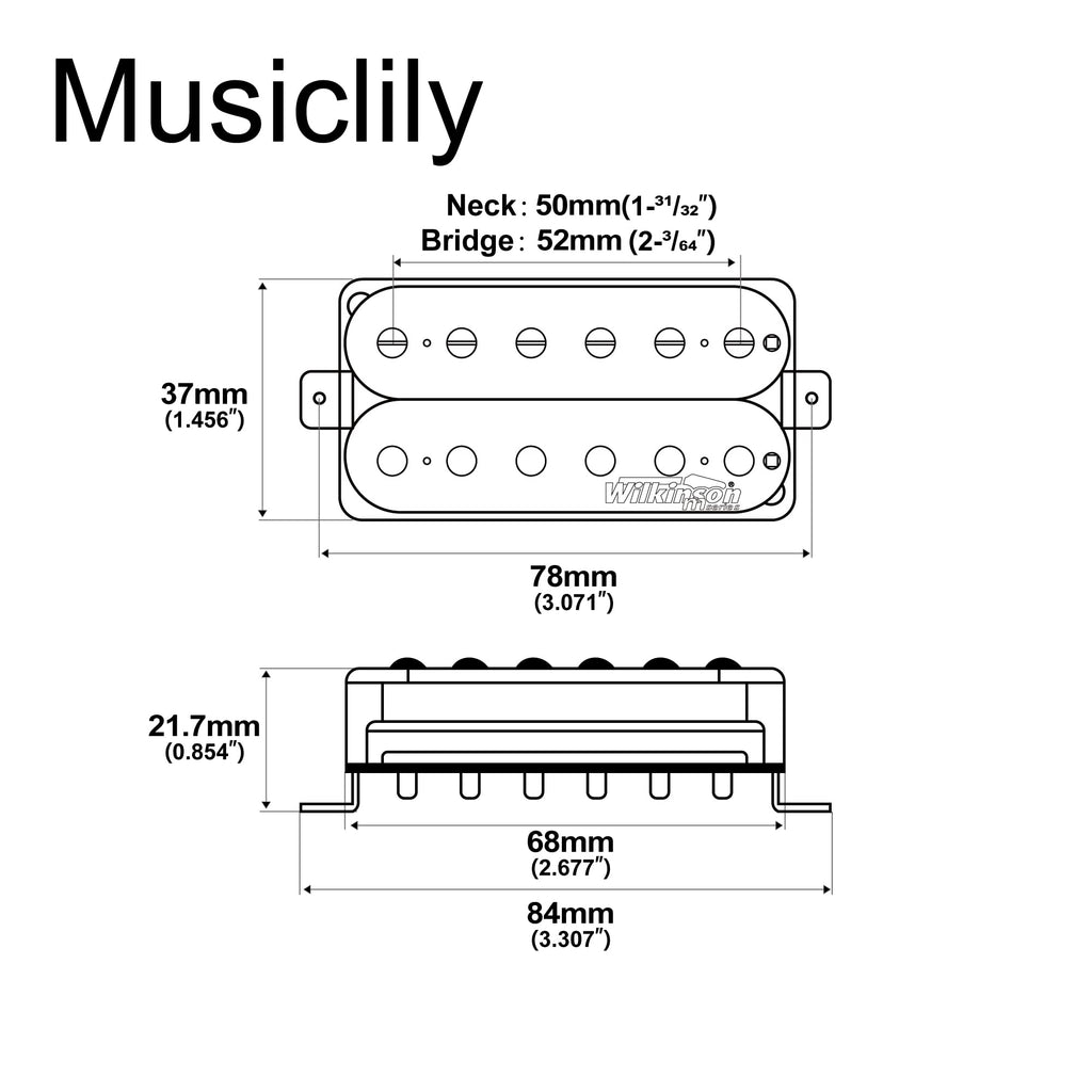 Alnico 5 Open Humbucker Pickups Set Black D103578