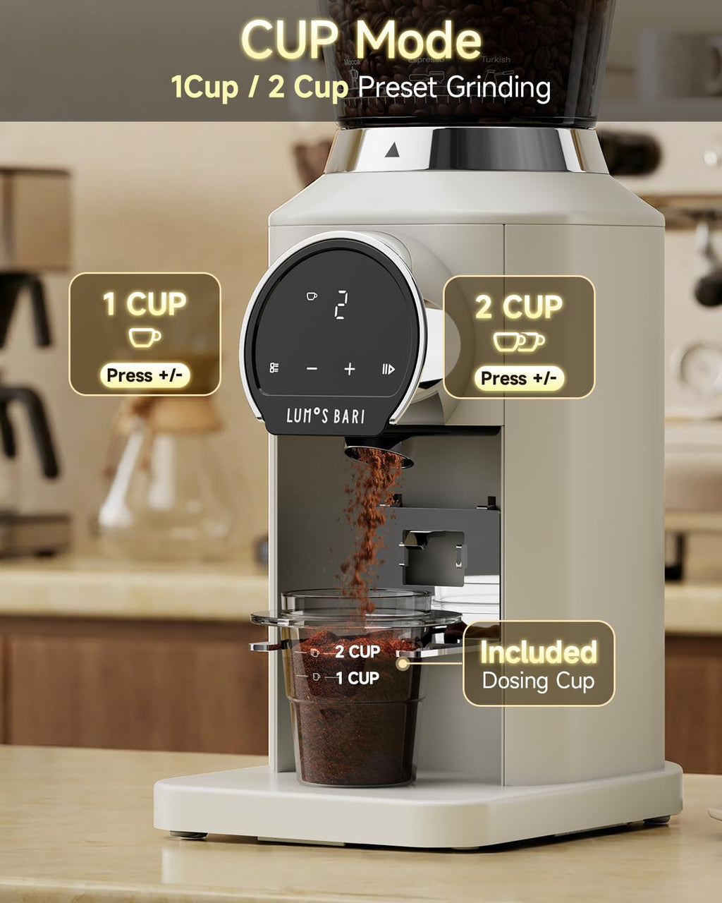 Conical Burr Coffee Grinder, 34 Settings P2804