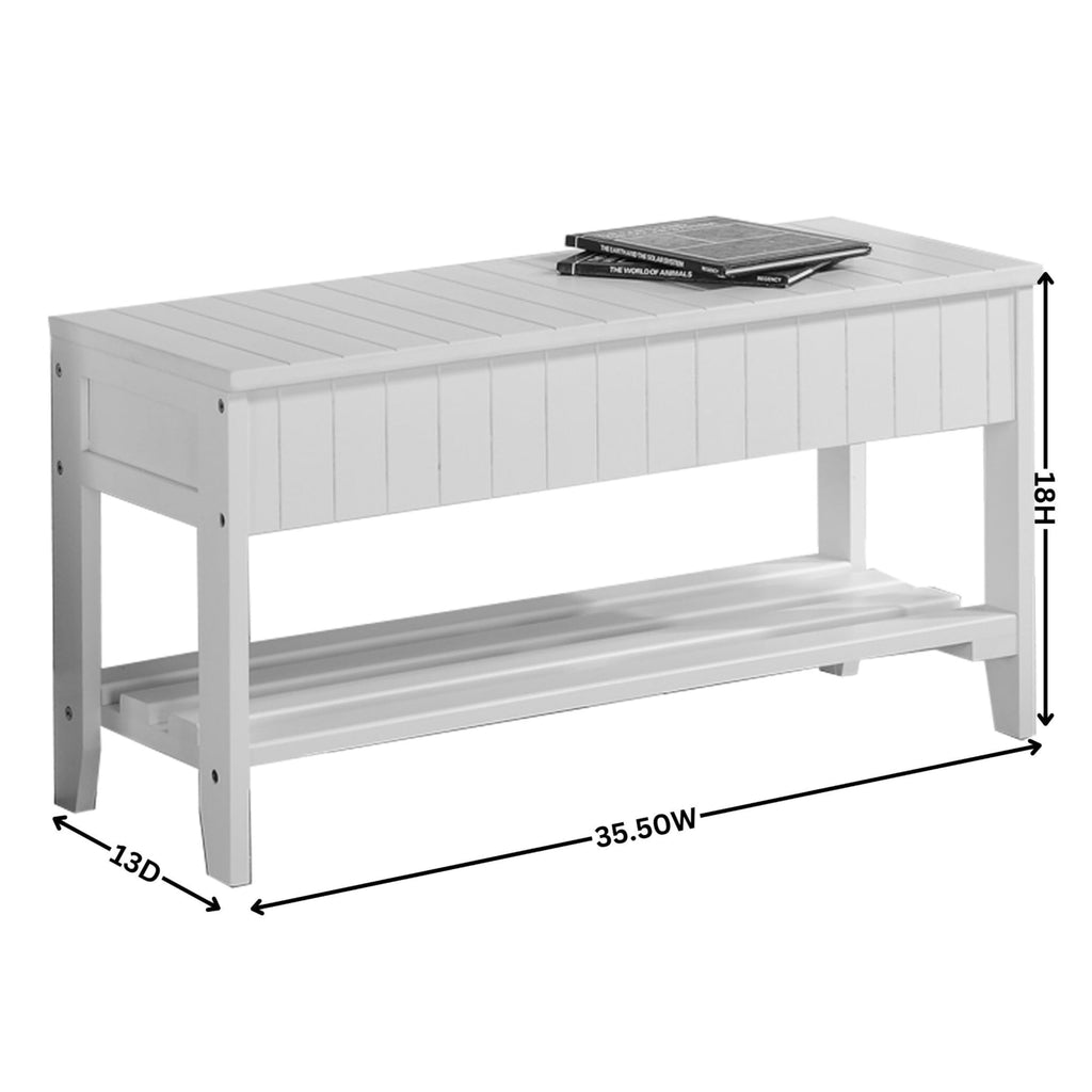 Solid Wood Shoe Bench with Storage E966912