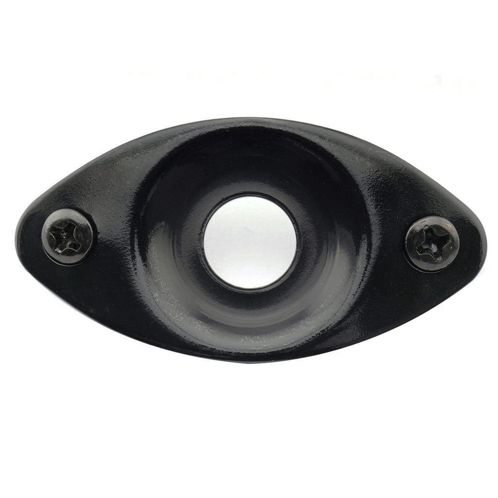 Black Curved Recessed Oval Guitar Jack Plate O683375