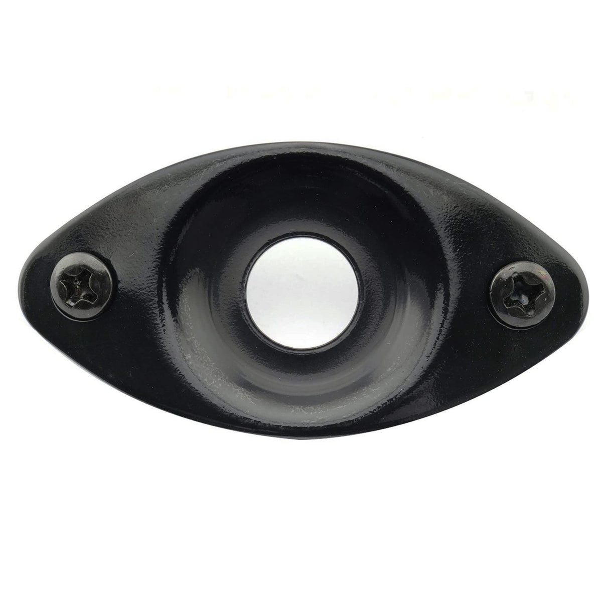 Black Curved Recessed Oval Guitar Jack Plate O683375