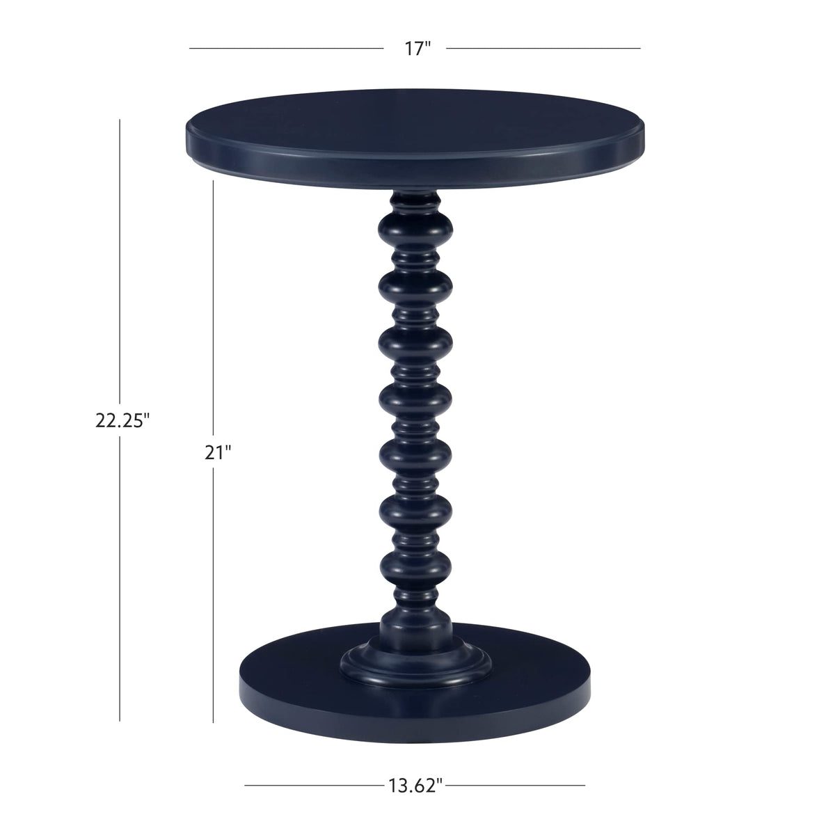 Round Navy Blue Pedestal Accent Table J655979