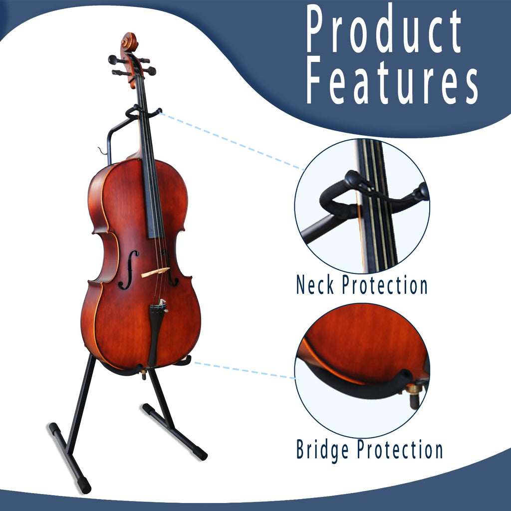 Double Bass Stand, Sturdy and Portable Upright Bass, Black W989893