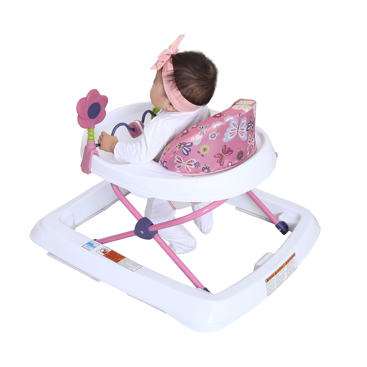 Activity Walker with Toy Bar, Front Wheels, Tray, Adjustable Height and Fold Frame M978