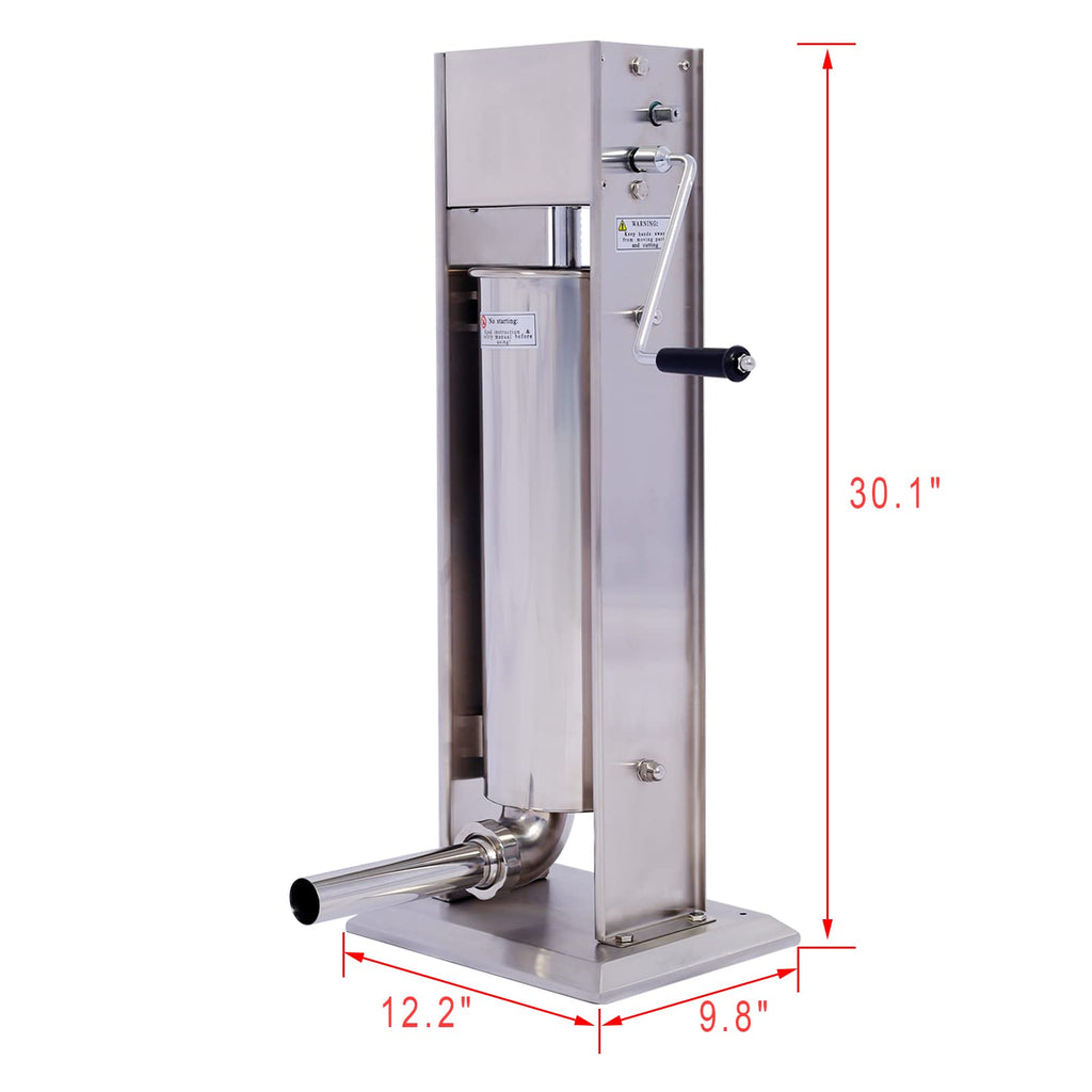 15LB Stainless Steel Vertical Sausage Stuffer with 4 Nozzles D501216