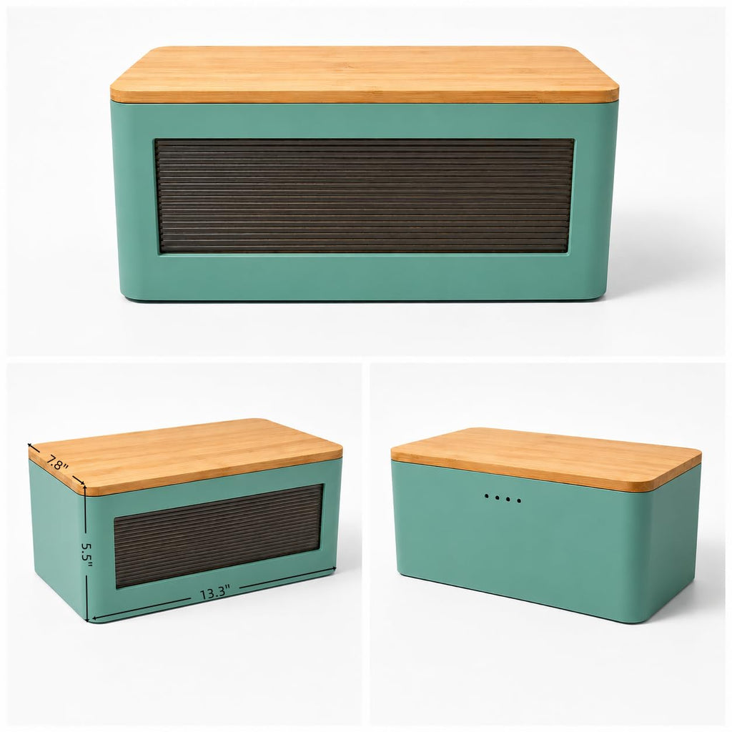 Wooden Bread Box with Cutting Board E46474