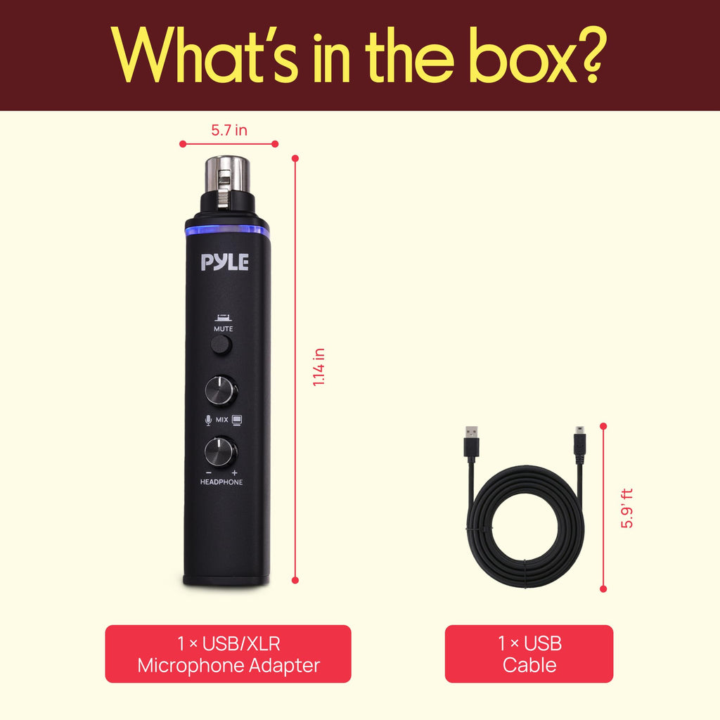 XLR-to-USB Microphone Signal Adapter with Phantom Power D35546