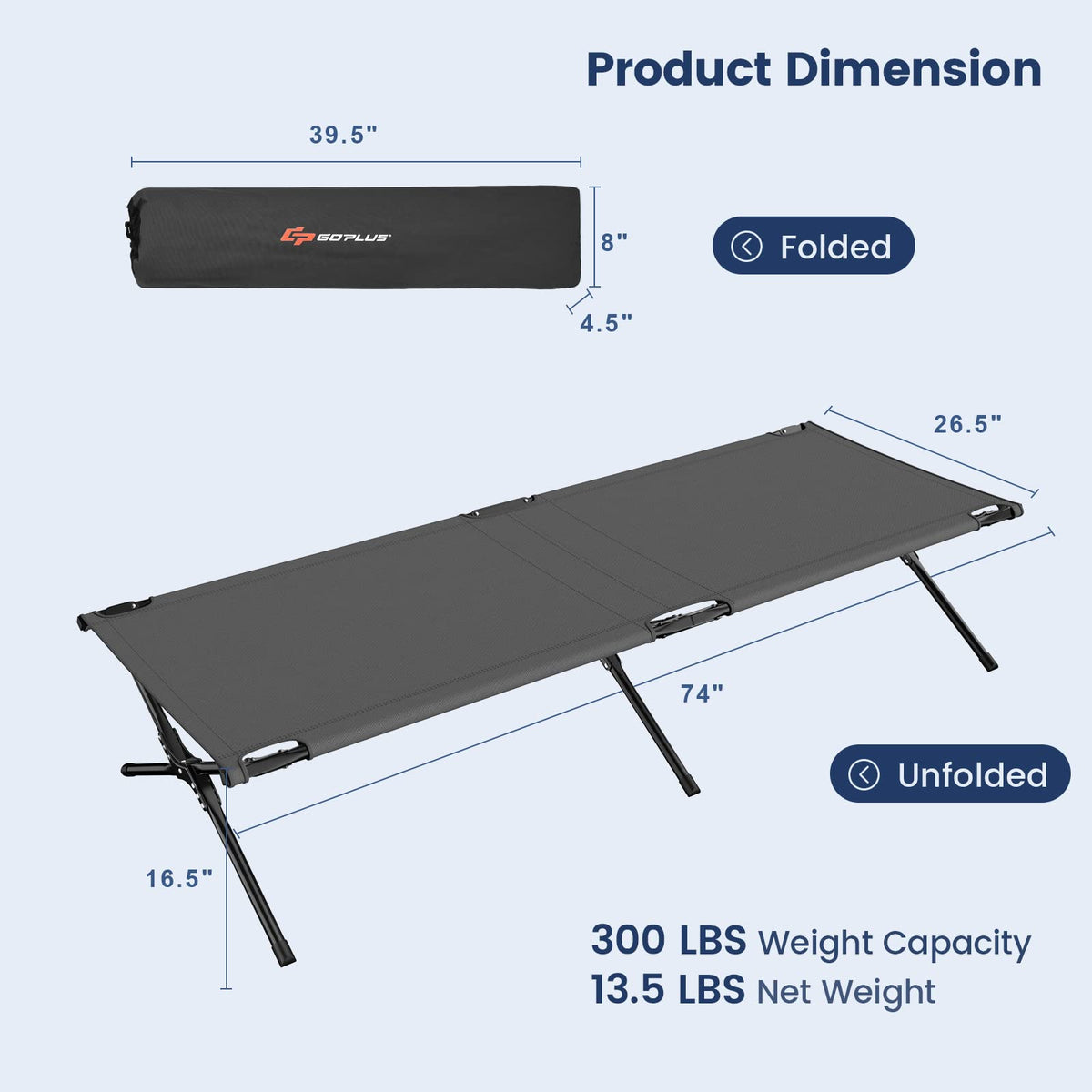 Folding Camping Cot with Carrying Bag X279