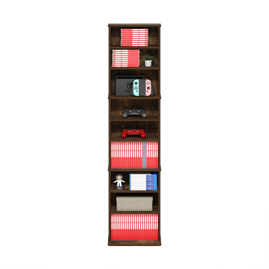9 Shelf Amber Pine Media Shelf Y16713