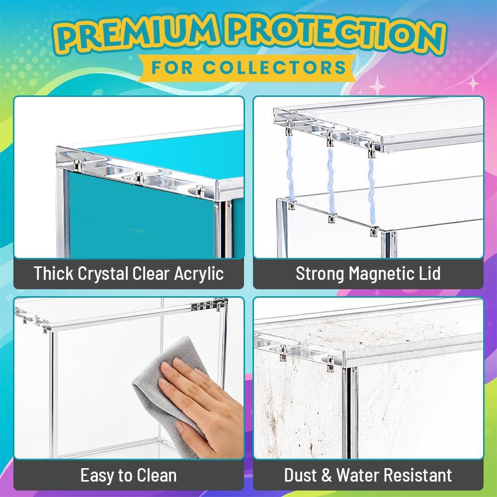 Ultra Clear Acrylic Magnetic Lid Card Storage Display Case F9043
