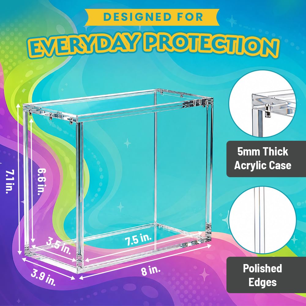Ultra Clear Acrylic Magnetic Lid Card Storage Display Case F9043