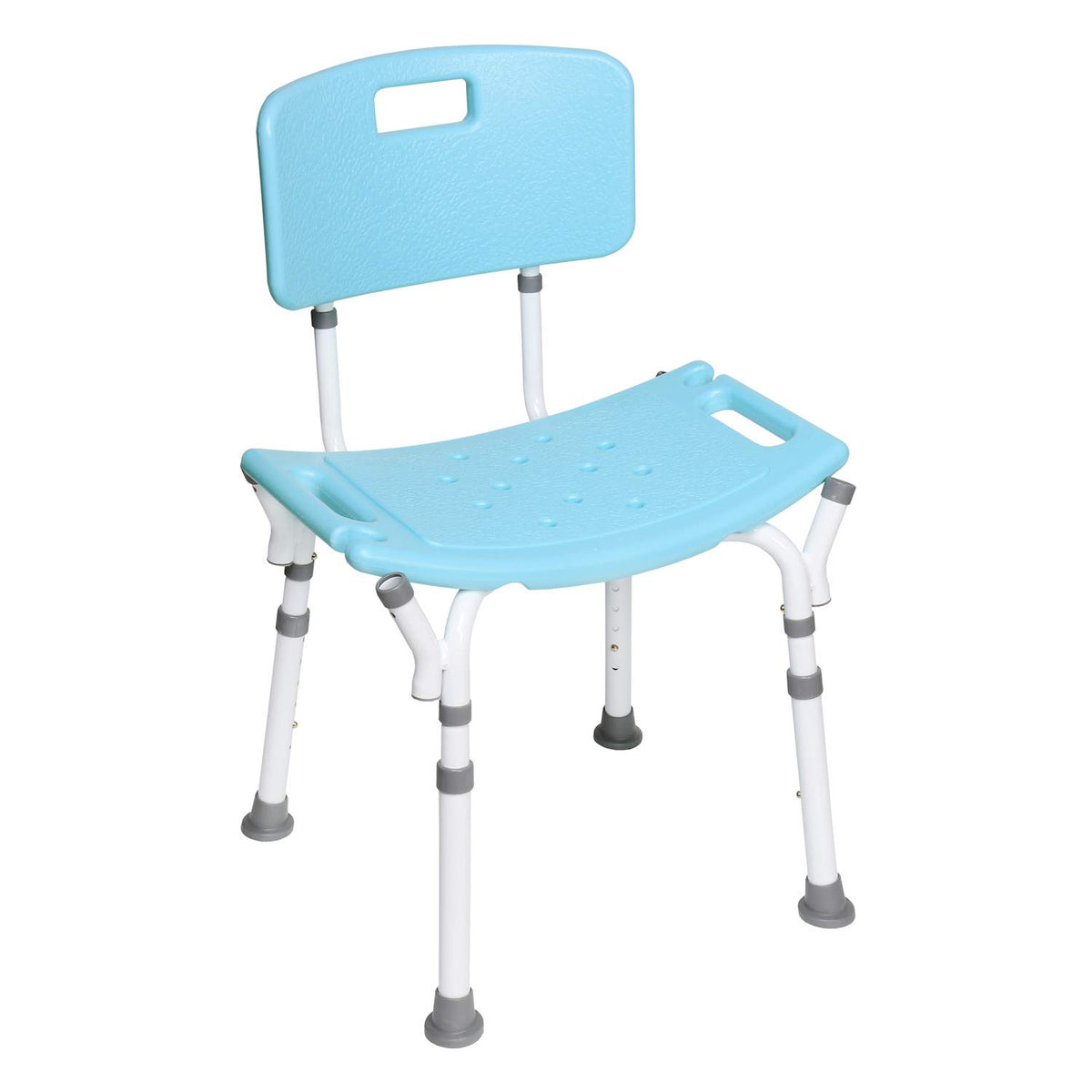 Blue Shower Chair with Back and Padded Arms M1125
